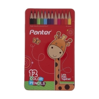 مداد رنگی 12 رنگ پنتر جعبه فلزی